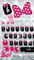 Pink Bow Silver Glitter Keyboard Theme ảnh chụp màn hình 3