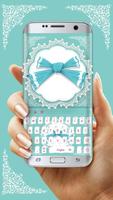 Cute pink green lace Bow Keyboard skin poster