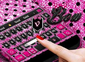 Berwarna merah muda Hitam Busur Keyboard screenshot 3