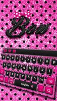 Berwarna merah muda Hitam Busur Keyboard poster
