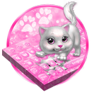Elegant Pink Glitter sheen Cat Keyboard Theme APK