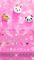 Elegant Pink Glitter sheen Cat Keyboard Theme скриншот 2