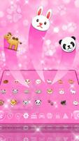 Elegant Pink Glitter sheen Cat Keyboard Theme スクリーンショット 2