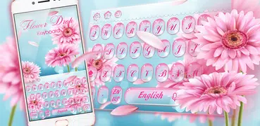 Teclado de gota de flores