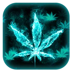 Weed Smoke Rasta 😈 Blue Glow Keyboard Theme
