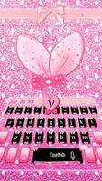 Cute Bunny Bow Keyboard poster