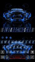 Blue Racing Автомобильная клавиатура постер