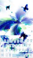 برنامه‌نما Blue butterfly colorful keyboard skin عکس از صفحه