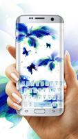 Blue butterfly colorful keyboard skin постер