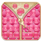 ikon Mincing Pink Zipper Salmon Keyboard Theme