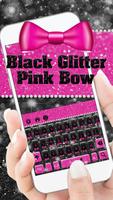 Black Glitter Pink Bow Affiche