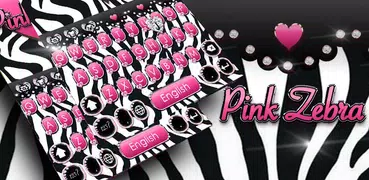 Pink Diamond Zebra Love Keyboard Theme