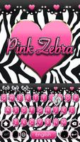 Pink Diamond Zebra Love Keyboard Theme captura de pantalla 3