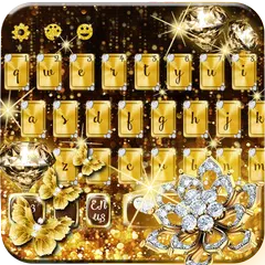 Gold Diamond Glitter Keyboard