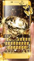 Gold Diamond Glitter Keyboard ポスター