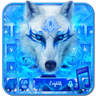 Blue Ice Wolf - Music Keyboard Theme icône