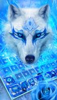 Poster Blue Ice Wolf - Music Keyboard Theme