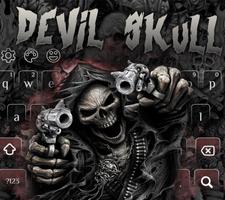 Devil Death Skull Gun Keyboard Theme Affiche