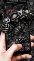 Devil Death Skull Gun Keyboard Theme syot layar 1