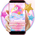 Glitter unicorn girl keyboard icône