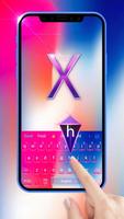 Neon Keyboard Theme for iPhone X Affiche