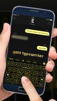 Golden Retro Typewriter Keyboard Theme capture d'écran 1