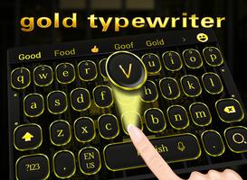 Golden Retro Typewriter Keyboard Theme capture d'écran 2