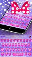 Purple Glitter Minny Bowknot Keyboard Theme Ekran Görüntüsü 3