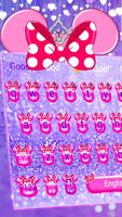 Purple Glitter Minny Bowknot Keyboard Theme ảnh chụp màn hình 2