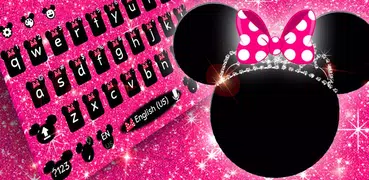 Pink Minnie Glitter keyboard Theme