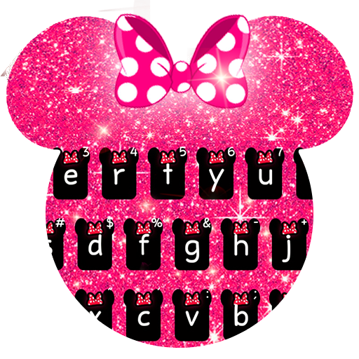 Pink Minnie Glitter keyboard Theme