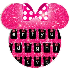 Pink Minnie Glitter keyboard Theme APK 下載