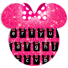 Pink Minnie Glitter keyboard Theme आइकन