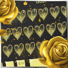 Glowing gold rose keyboard icon