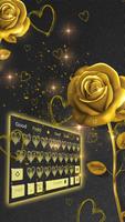 Glowing gold rose keyboard poster
