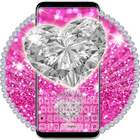 Shiny Diamond Pink Glitter Keypad Theme आइकन