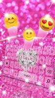 Shiny Diamond Pink Glitter Keypad Theme capture d'écran 3
