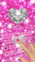 Shiny Diamond Pink Glitter Keypad Theme постер