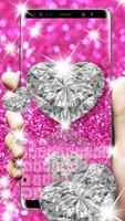 Shiny Diamond Pink Glitter Keypad Theme स्क्रीनशॉट 1