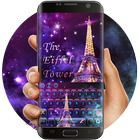 Purple Neon Eiffel Tower Keyboard ikon