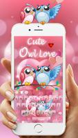 Cute Owl Love Keyboard Theme poster