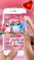 Cute Owl Love Keyboard Theme screenshot 2