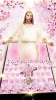 God Christ Cross Cherry Blossom Floral Keyboard imagem de tela 1