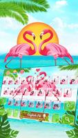 Pink Flamingo Keyboard Theme পোস্টার