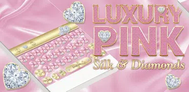 Luxury Pink Silk & Diamonds Keyboard