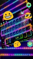 Neon Night Fireworks Keyboard تصوير الشاشة 1