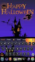 Хэллоуинская клавиатура зомби кладбище тема Emoji постер