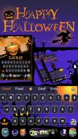 Хэллоуинская клавиатура зомби кладбище тема Emoji скриншот 1