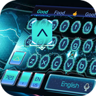 Blue tech science keyboard icono