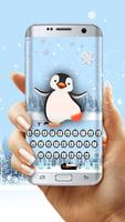 Cute cartoon penguin baby keyboard plakat